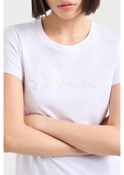 Pamuklu Slim Fit Bisiklet Yaka Tshirt Kadın Tshirt 6DYT51 YJG3Z 1000 modelleri