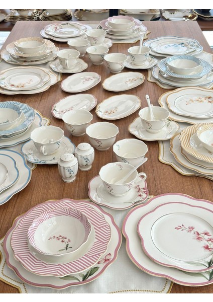 Yemek Takımı Kahvaltı Takımı 72 Parça 6 Kişilik Colorful Garden