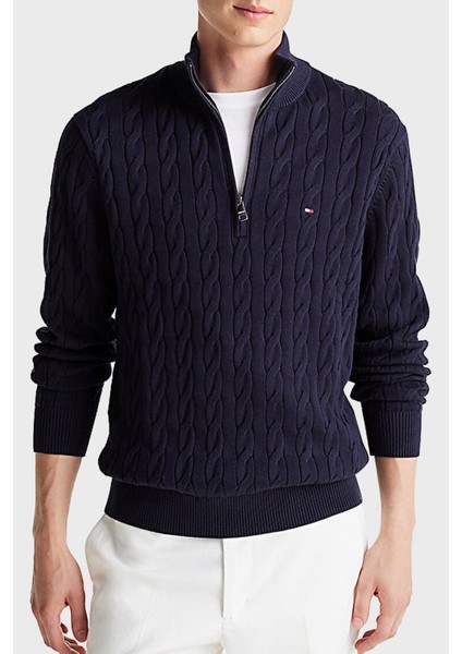 Pamuklu Regular Fit Dik Yaka Kazak Erkek Kazak MW0MW36532 Dw5