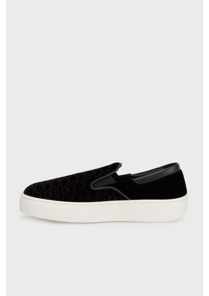 Kadife Logolu Kalın Tabanlı Loafer Ayakkabı Bayan Ayakkabı X3Y007 XR235 00002 modelleri
