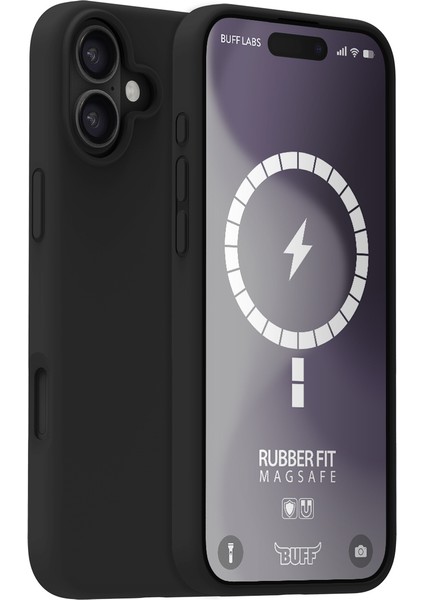 Buff iPhone 16 Plus Magsafe Rubber Fit Silikon Kılıf Black