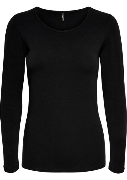 Kadın Siyah Basic Uzun Kollu T-Shirt Bluz - 15204712 fırsatları