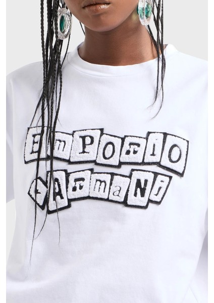 Logolu Pamuk Regular Fit Tshirt Kadın Tshirt 6D2T7H 2J4EZ 0100