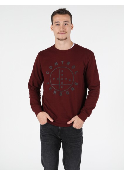 Regular Fit Erkek Bordo Sweatshirt