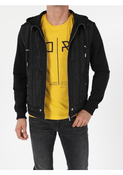 Slim Fit Erkek Siyah Mont
