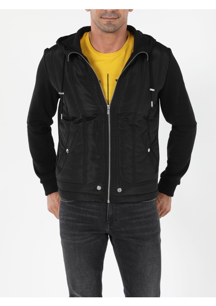 Slim Fit Erkek Siyah Mont