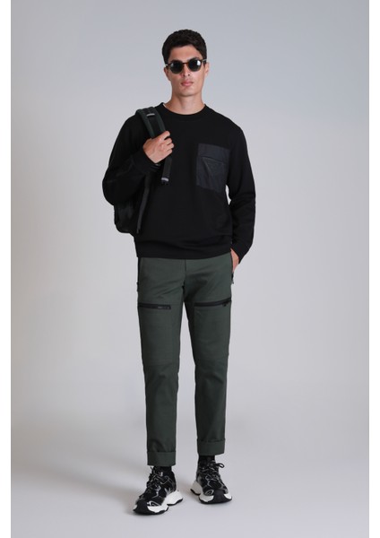 Techno Erkek Sweatshirt Kırık Beyaz