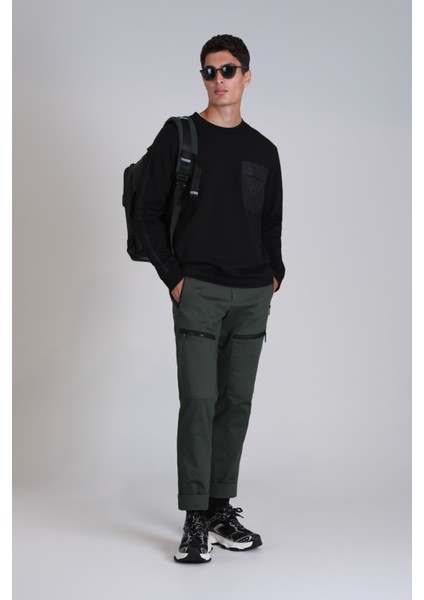 Techno Erkek Sweatshirt Kırık Beyaz