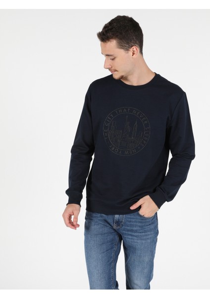 Regular Fit Erkek Lacivert Sweatshirt