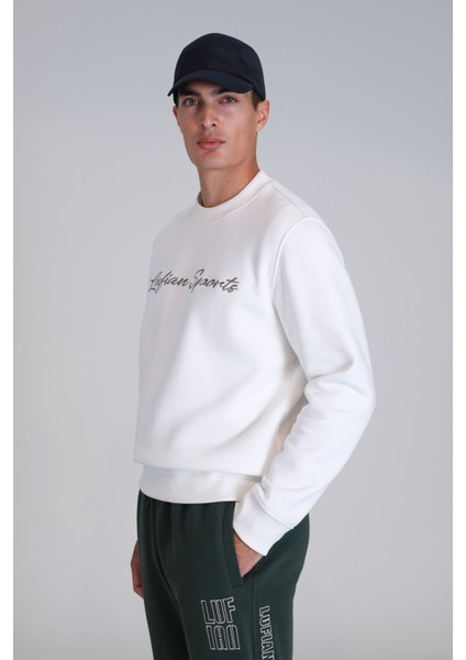 Loved Erkek Sweatshirt Kırık Beyaz