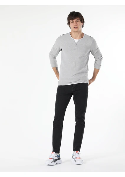 Slim Fit Bisiklet Yaka Erkek Kazak Cl1057258