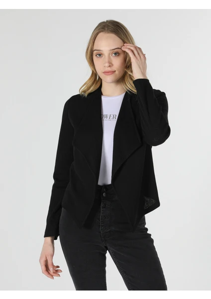 Regular Fit Blazer Siyah Kadın Ceket Cl1058178