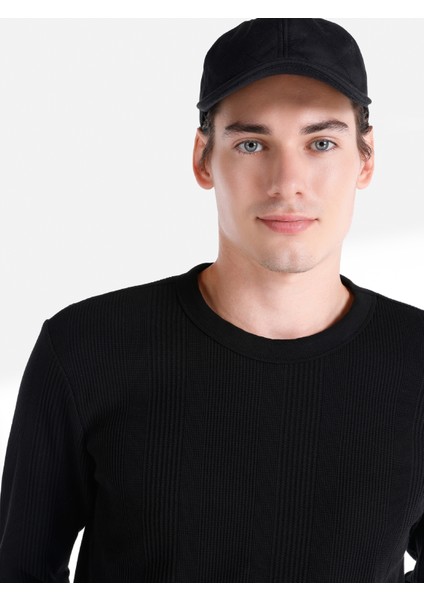 Regular Fit Yuvarlak Yaka Düz Erkek Siyah Uzun Kol Tişört fırsatları