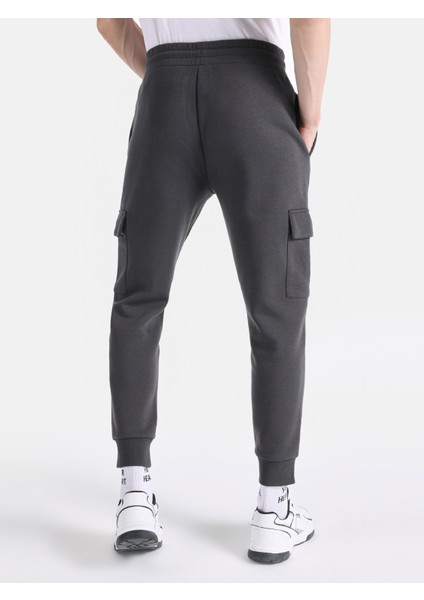 Slim Fit Orta Bel Antrasit Erkek Eşofman Altı