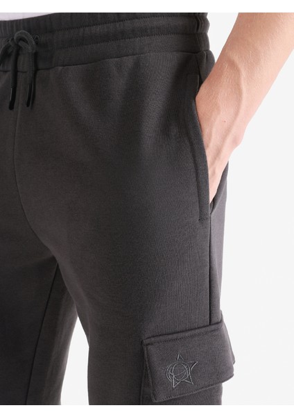 Slim Fit Orta Bel Antrasit Erkek Eşofman Altı