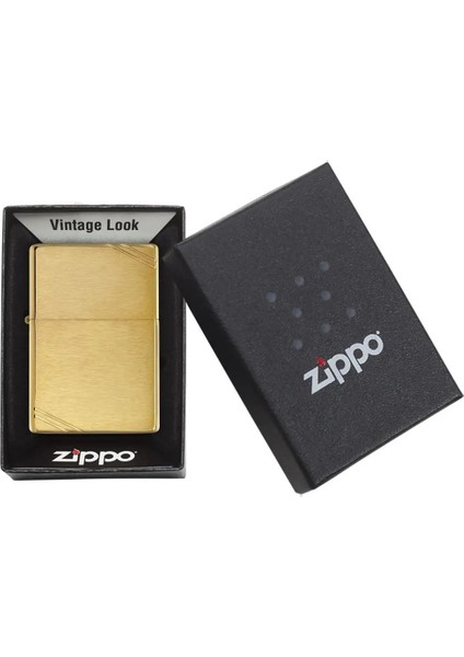 Çakmak 240 Brushed Brass Vintage With Slashes Zippo Lighter