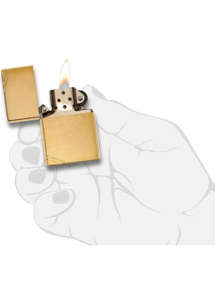 Çakmak 240 Brushed Brass Vintage With Slashes Zippo Lighter