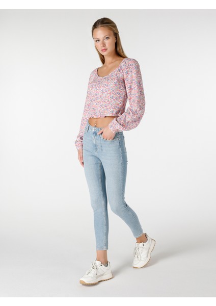 760 Diana Super Slim Fit Yüksek Bel Dar Paça Mavi Kadın Jean Pantolon Cl1064314