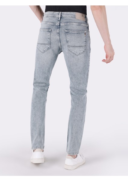 044 Karl Düz Fit Düşük Bel Düz Paça Mavi Jean Erkek Pantolon Cl1064382