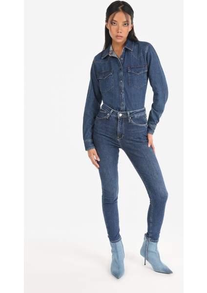 760 Diana Super Slim Fit Yüksek Bel Dar Paça Mavi Kadın Jean Pantolon Cl1065324