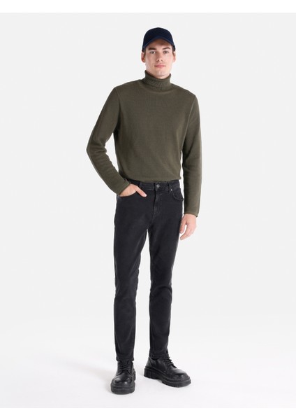 067 Jack Regular Fit Normal Bel Daralan Paça Siyah Erkek Pantolon