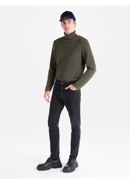 067 Jack Regular Fit Normal Bel Daralan Paça Siyah Erkek Pantolon