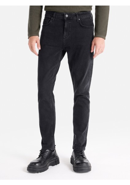067 Jack Regular Fit Normal Bel Daralan Paça Siyah Erkek Pantolon