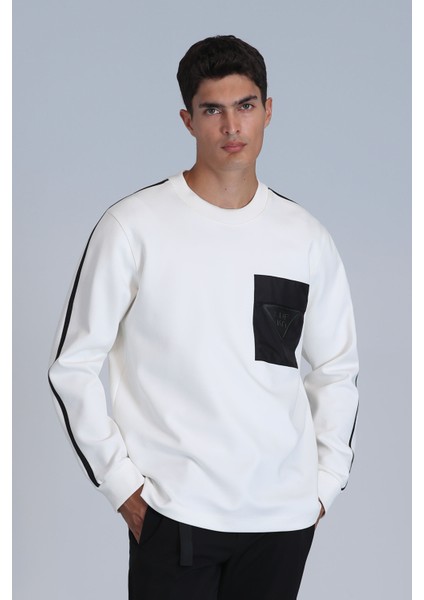 Techno Erkek Sweatshirt Kırık Beyaz