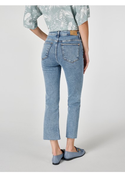 771 Emery Normal Kesim Normal Bel Geniş Paça Mavi Kadın Pantolon Cl1066480