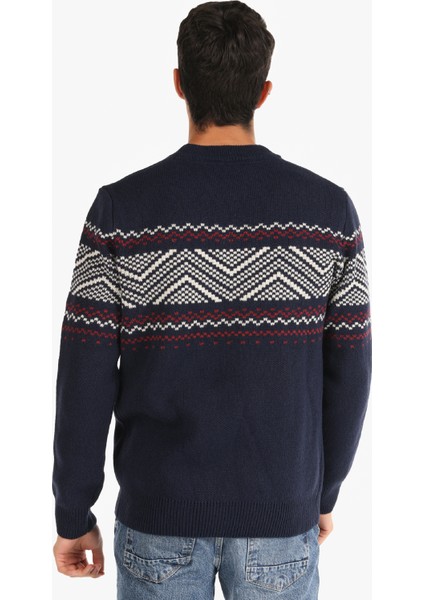 Regular Fit Bisiklet Yaka Lacivert Erkek Kazak Cl1066407 fiyatları