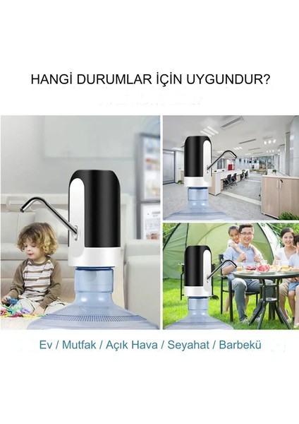 USB Şarj Edilebilir Otomatik Su Sebili Pompası Kamp ve Ev Kullanımı Için Dokunmatik Damacana Pompası