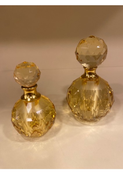 2'Li Kristal Dekoratif Şişe Obje Bal Rengi fırsatları