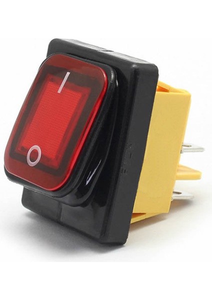 Roba 30A 250V On-Off Anahtar Yüksek Akım Kcd4 4 Pin Buton IP67 Su Geçirmez LED Işıklı Rocker Switch