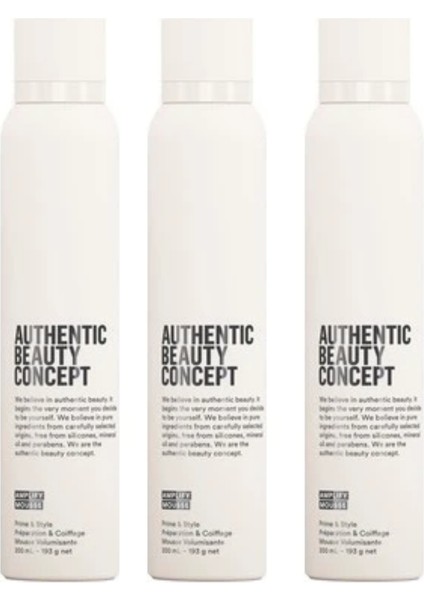 Authentic Beauty Concept 3 Adet Amplify Mousse 200 ml