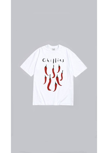 Oversize Chillies Baskılı Unisex T-Shirt