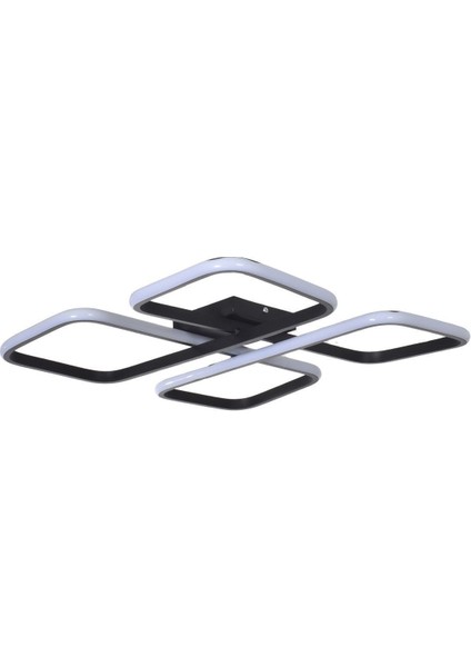 Asil Modern Tasarım Yatak Odası Salon Mutfak Siyah Renk Beyaz Ledli 4'lü Avize