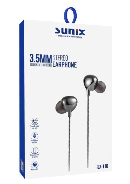 Stereo 3.5mm Kulak Içi Kablolu Kulaklık SX-110