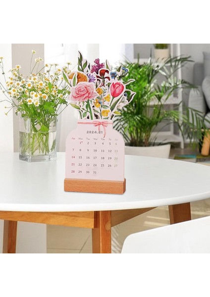 2024 Takvimi Küçük Kalın Kağıt Çiçek Üstü Takvimi Ev Için (Yurt Dışından) fiyatları
