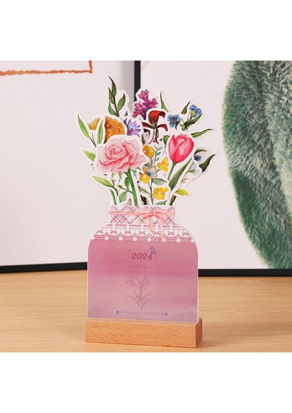 2024 Takvimi Küçük Kalın Kağıt Çiçek Üstü Takvimi Ev Için (Yurt Dışından) fırsatları