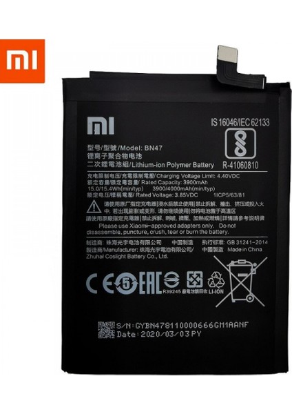 Xiaomi Mi A2 Lite BN47 Batarya Pil
