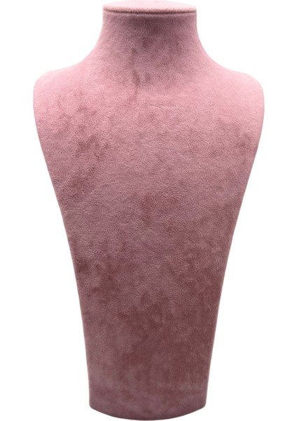 Yerli Üretim Süet Kumaş Elisia Manken Pembe Renk 27/12 cm Kolye Gerdanlık Takı Sergileme Mankeni fiyatları