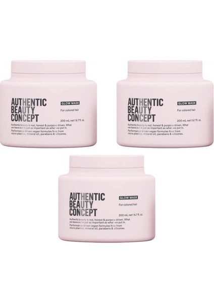 Authentic Beauty Concept Ekonomik Glow Maske 200 ml x 3 Adet