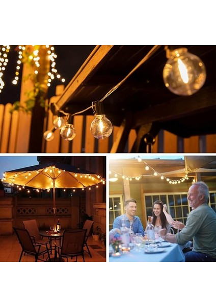 Solar G40 String Lights Güneş Enerjili Ampül Serisi 3 Metre 10 LED Lamba