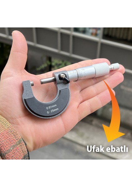 Mekanik Mikrometre 0-25 mm Çap ve Kalınlık Ölçer