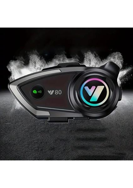 Motosiklet Kask Kulaklığı 5.3 Bluetooth Kulaklık Seti Rgb Intercom Y80