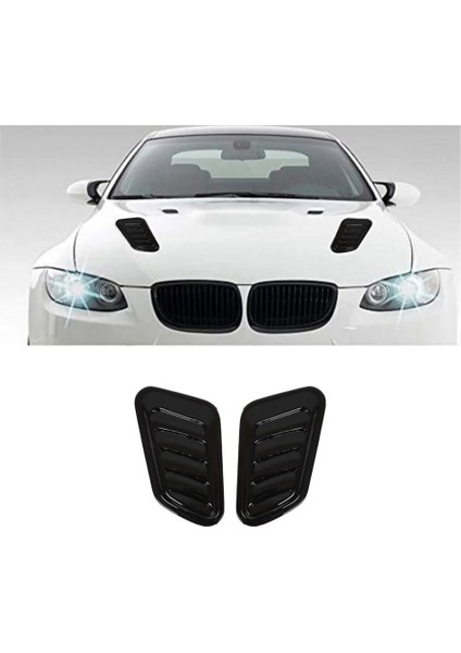 Universal Kaput Üstü Havalandırma Izgarası Piano Black 2 Adet