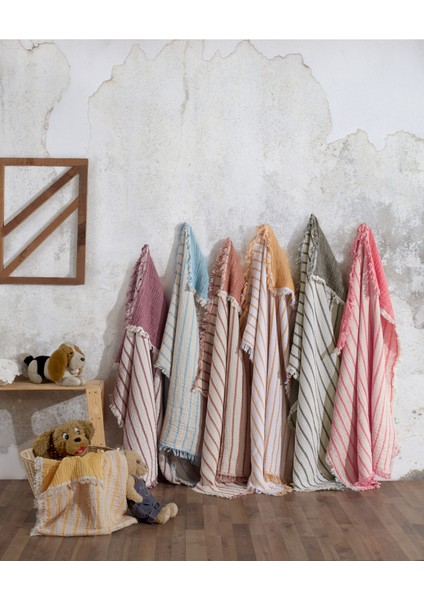 Pembe %100 Pamuklu 4 Katlı Çift Taraflı Müslin Bebek Battaniyesi & Çocuk Müslin Örtü modelleri