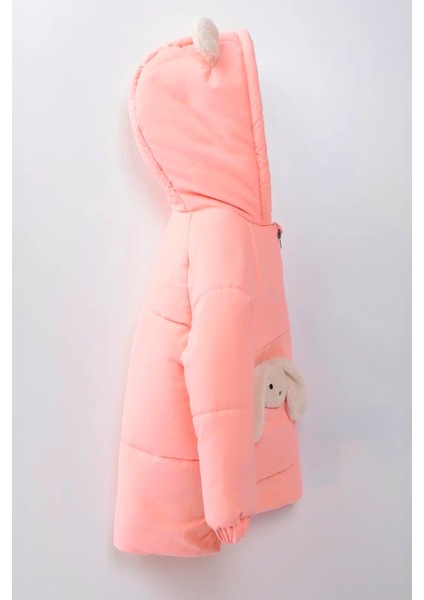 Yeni Sevimli Oyuncak Baby Tavşanlı-Içi Kürklü Soft Kumaş Cepli Kapüşonlu Çocuk Kışlık Mont-Kaban fiyatları