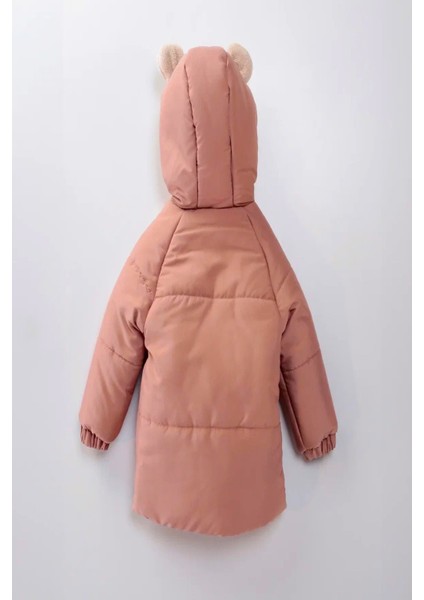 Yeni Sevimli Oyuncak Baby Tavşanlı-Içi Kürklü Soft Kumaş Cepli Kapüşonlu Çocuk Kışlık Mont-Kaban fırsatları