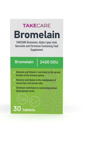 Bromelain, Alfa Lipoik Asit, Kuersetin ve Krom Içeren Takviye Edici Gıda 30 Tablet fiyatları